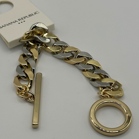 NWT Banana Republic Women's Mixed Metal Curb Chain Bracelet - Picture 5 of 6